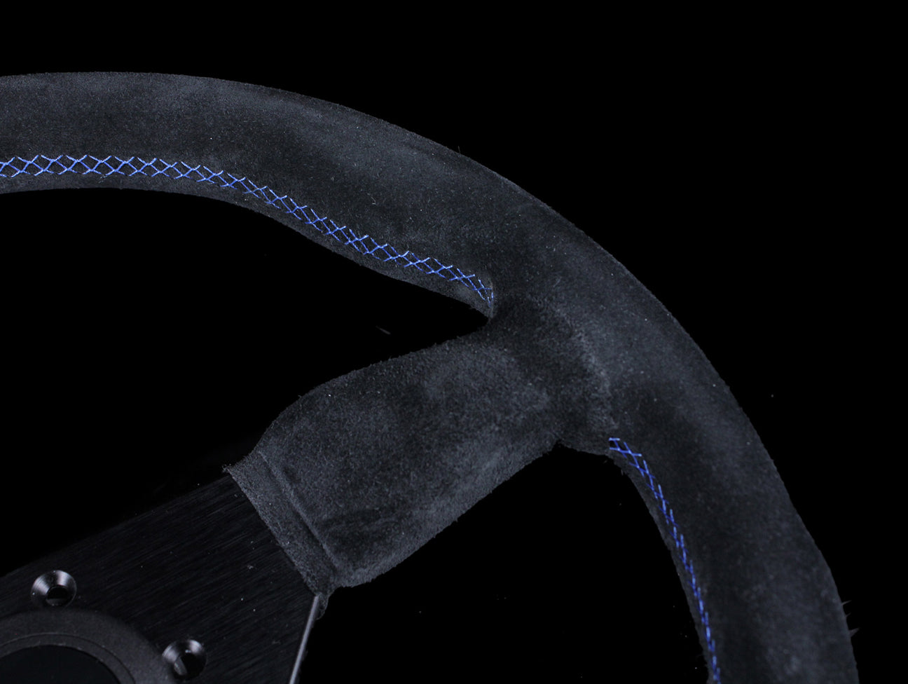 Personal Neo Grinta 330mm Steering Wheel - Black Suede / Blue Stitch