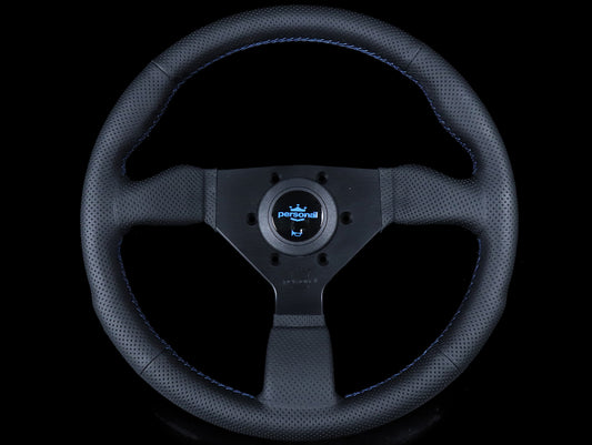 Personal Neo Grinta 350mm Steering Wheels - Perforated Leather / Blue Stitch