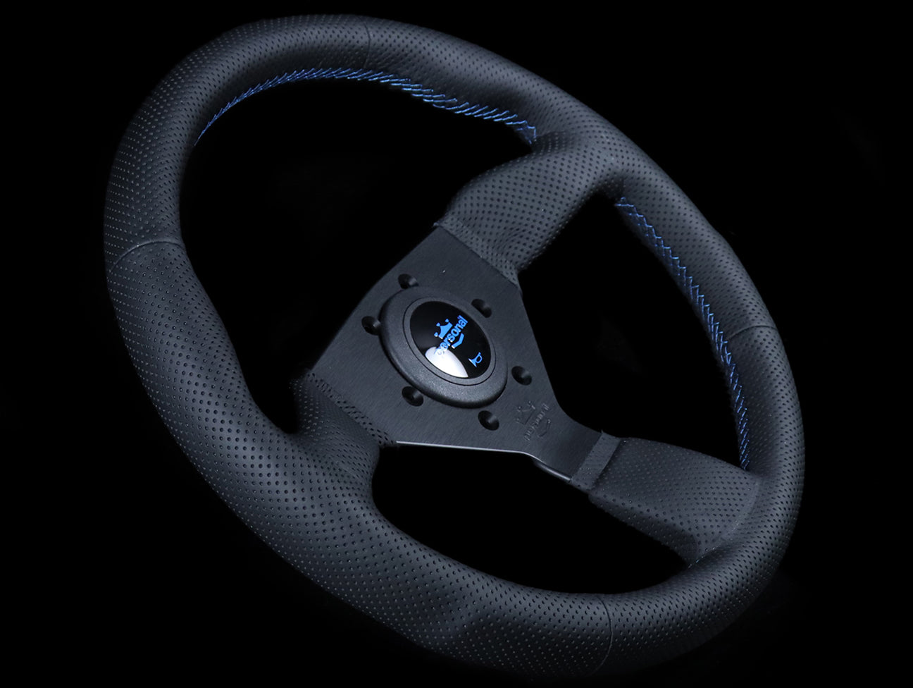Personal Neo Grinta 330mm Steering Wheel - Perforated Leather / Blue Stitch