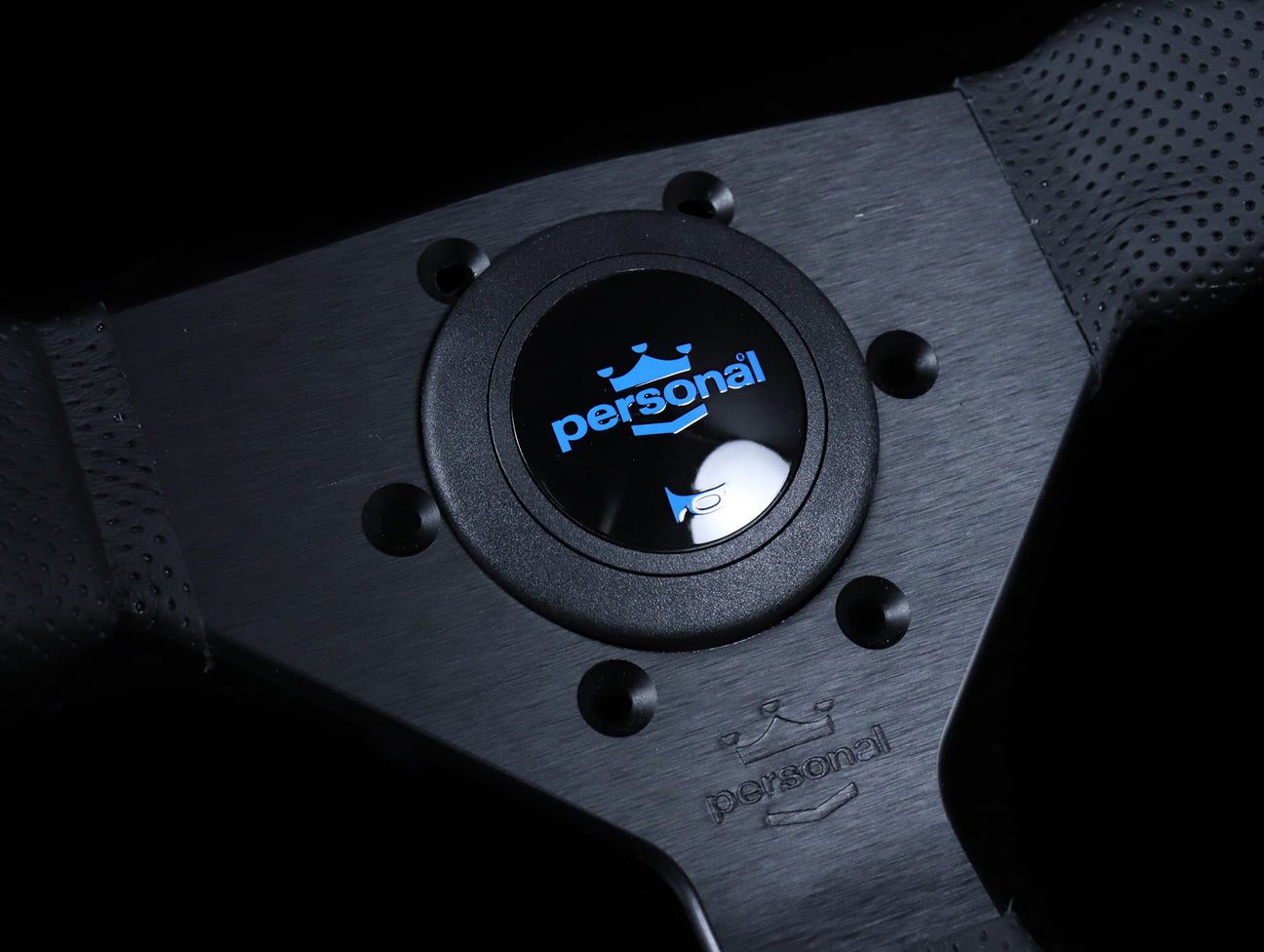 Personal Neo Grinta 330mm Steering Wheel - Perforated Leather / Blue Stitch