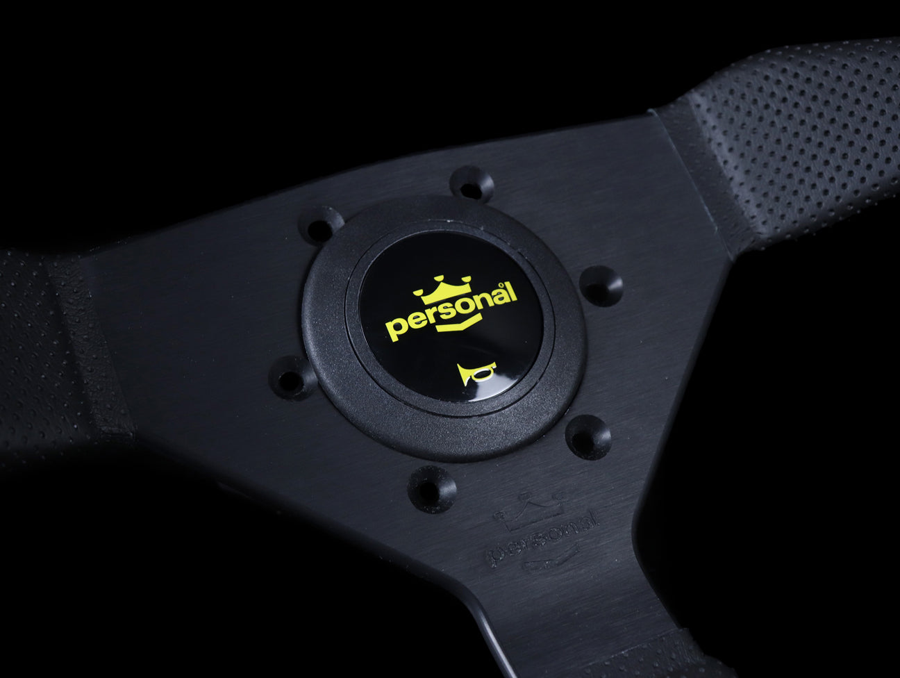 Personal Neo Grinta 350mm Steering Wheel - Black Perforated Leather / Yellow Stitch