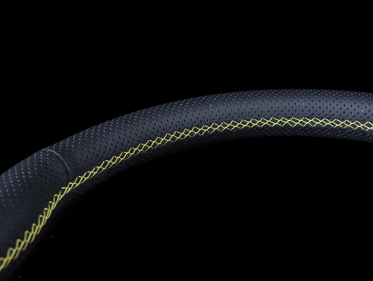 Personal Neo Grinta 350mm Steering Wheel - Black Perforated Leather / Yellow Stitch