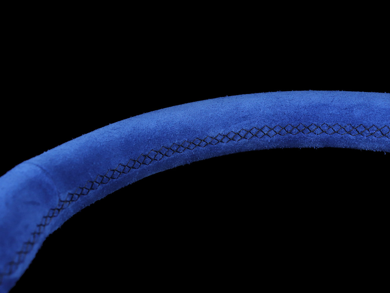 Personal Neo Grinta 350mm Steering Wheel - Blue Suede / Black Spokes / Black Stitch