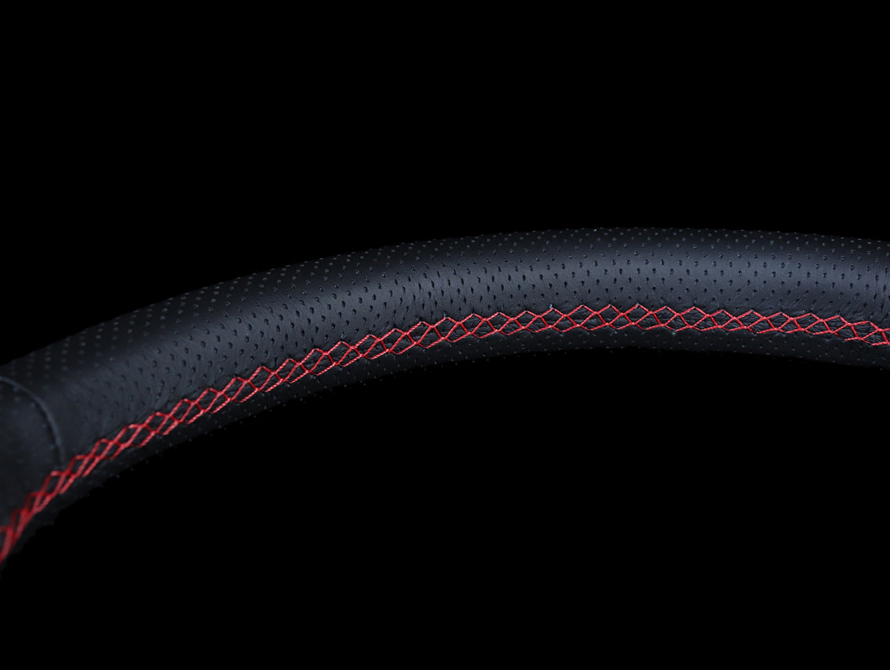 Personal Neo Grinta Steering Wheel - Black Perforated Leather / Red Stitch