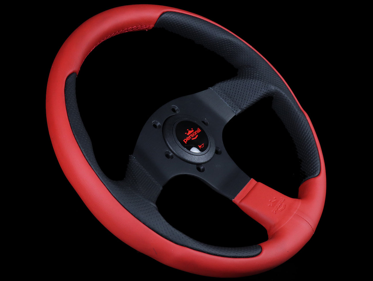 Personal New Racing Line 320mm Steering Wheel - Red / Black Leather Combo
