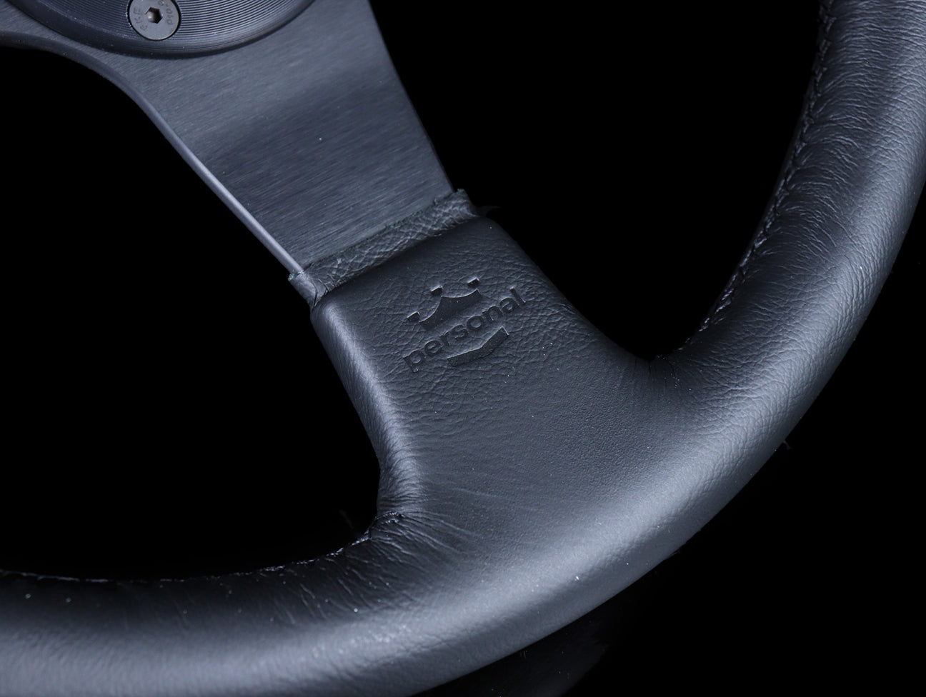 Personal Thunder 350mm Steering Wheel - Black Leather / Silver Horn Button