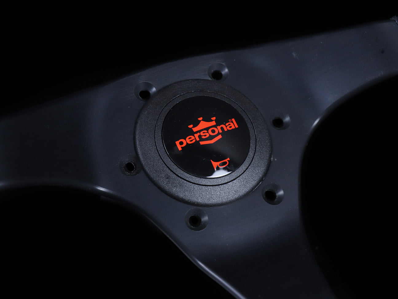 Personal Trophy 350mm Steering Wheel - Black Suede / Red Stitch