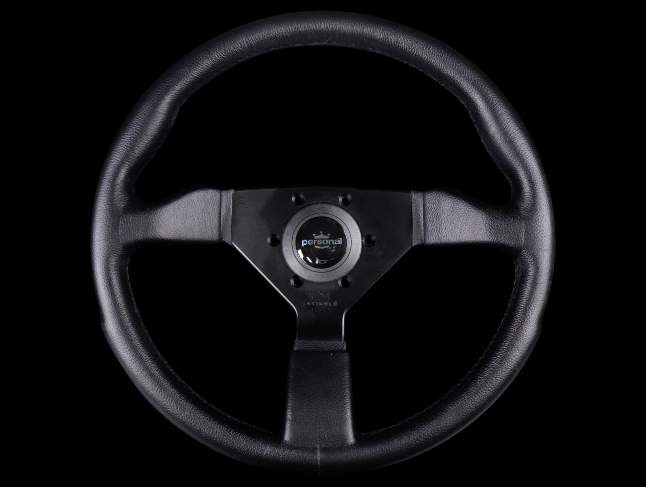 Personal Grinta 350mm Steering Wheel - Black Polyurethane / Silver Horn Button
