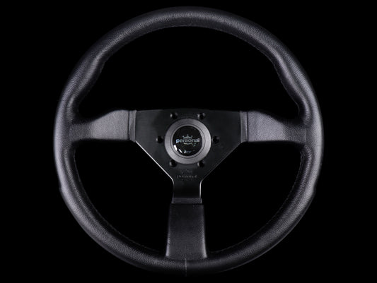Personal Grinta 350mm Steering Wheel - Black Polyurethane /  Silver Horn Button