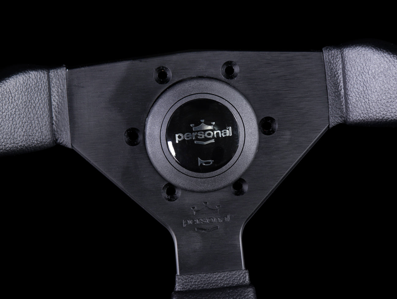 Personal Grinta 350mm Steering Wheel - Black Polyurethane / Silver Horn Button