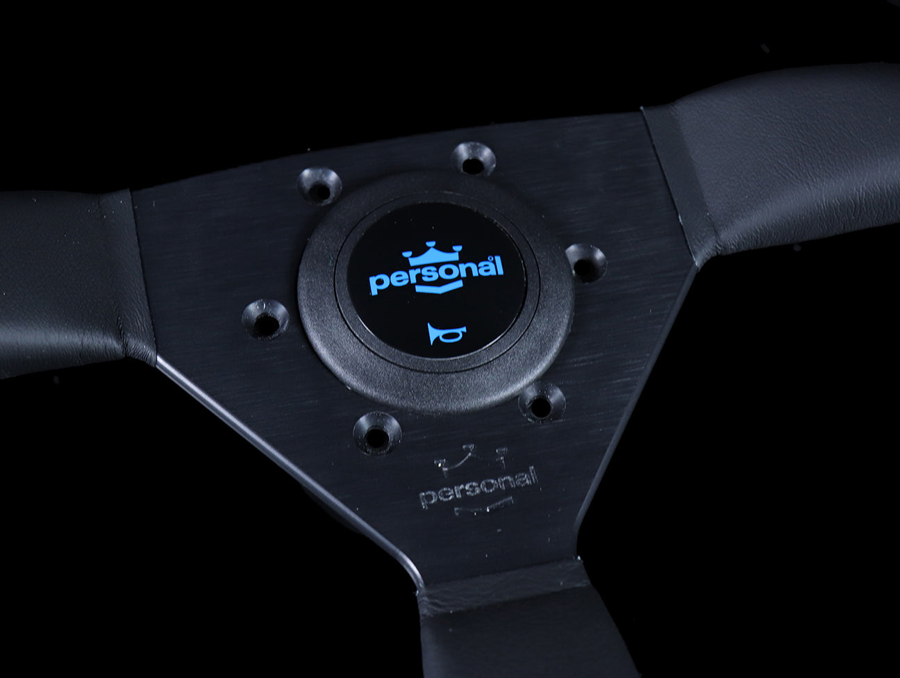 Personal Neo Eagle 340mm Steering Wheel - Black Leather / Blue Stitch