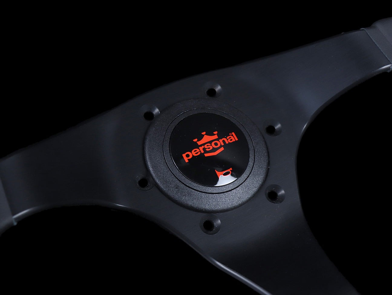 Personal Trophy 350mm Steering Wheel - Black Leather / Red Stitch