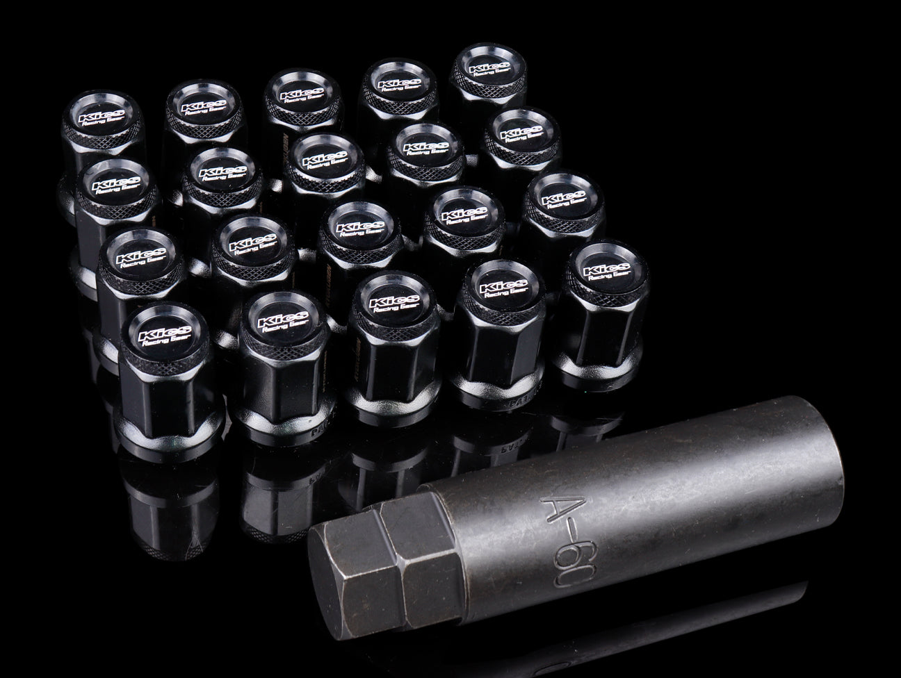 Project Kics Kyokugen Lug Nut Set with Black Aluminum Cap