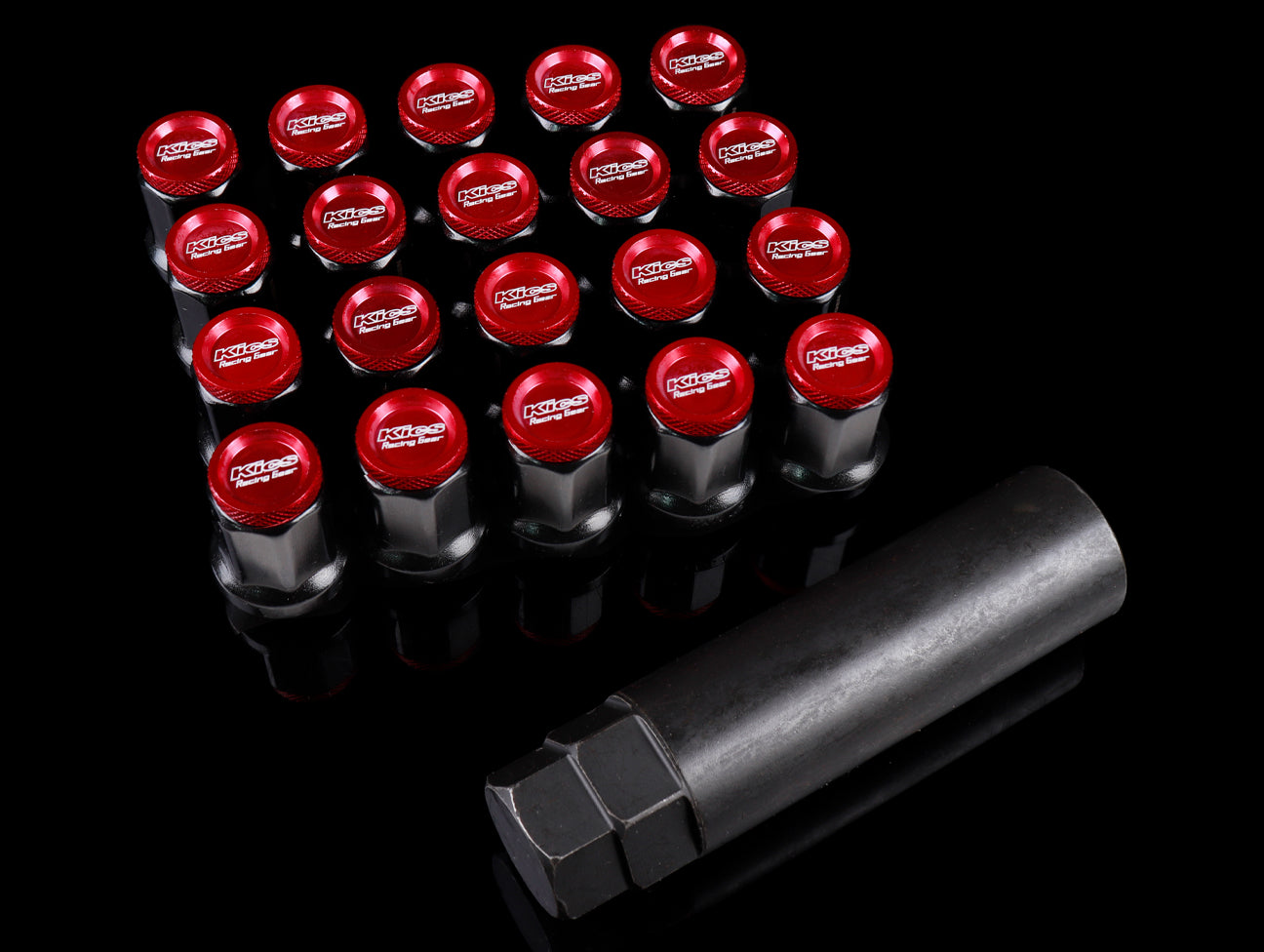 Project Kics Kyokugen Lug Nut Set with Red Aluminum Cap - M12 x 1.50