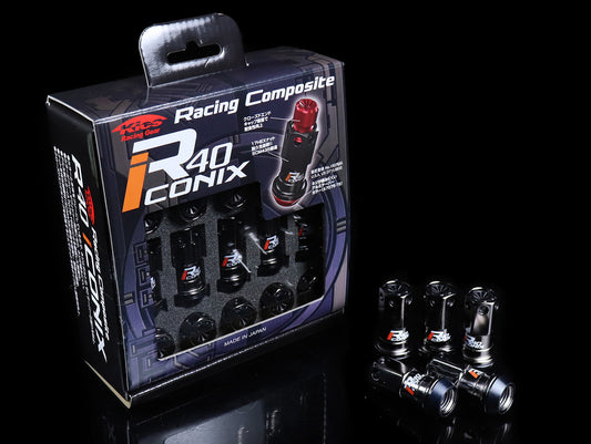 Project Kics R40 Iconix Extended Lug Nuts With Locks - Black Chrome M12x1.50