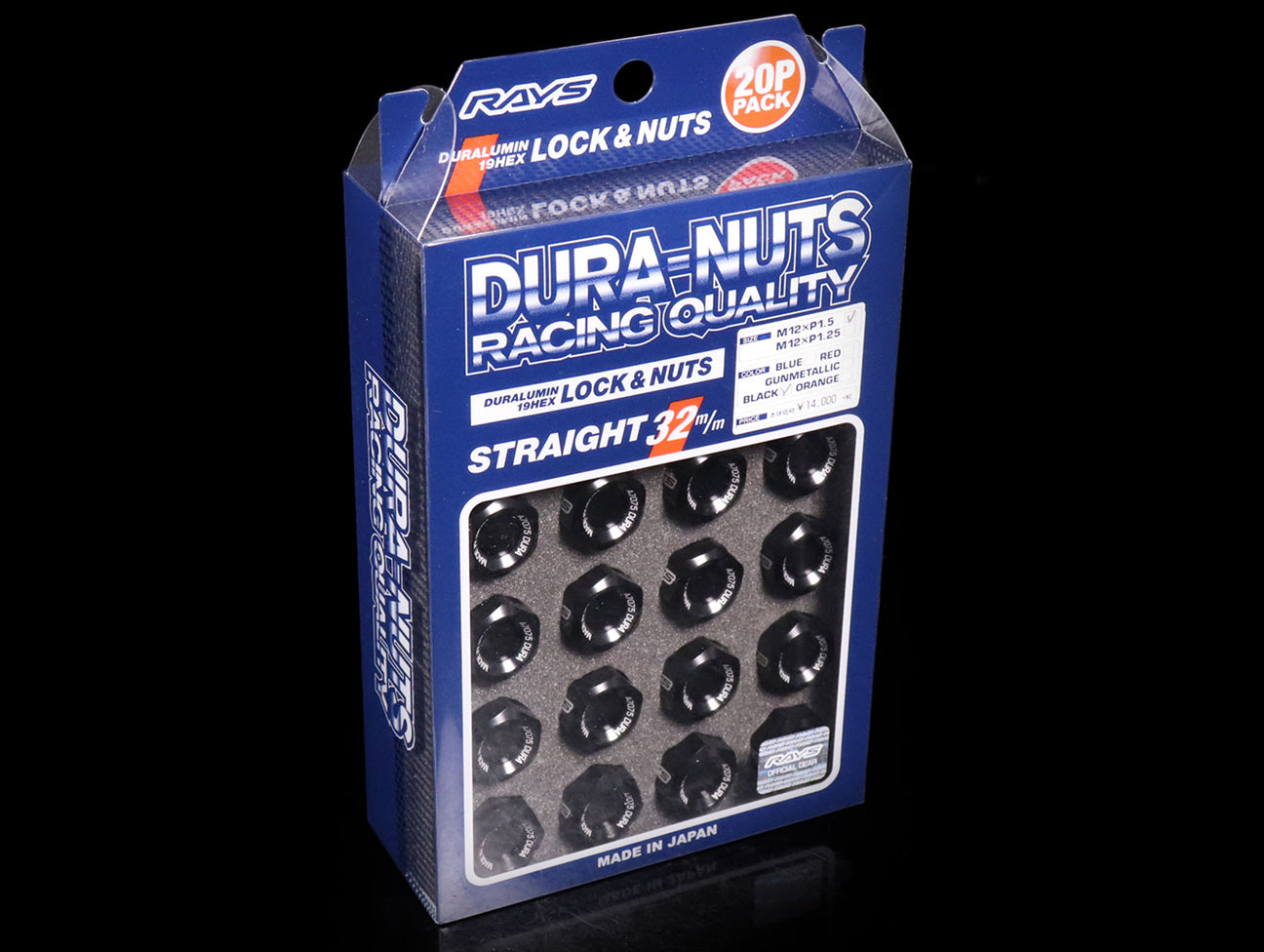 Rays L32 Dura-Nuts Straight Type Lug & Lock Set - M12X1.5