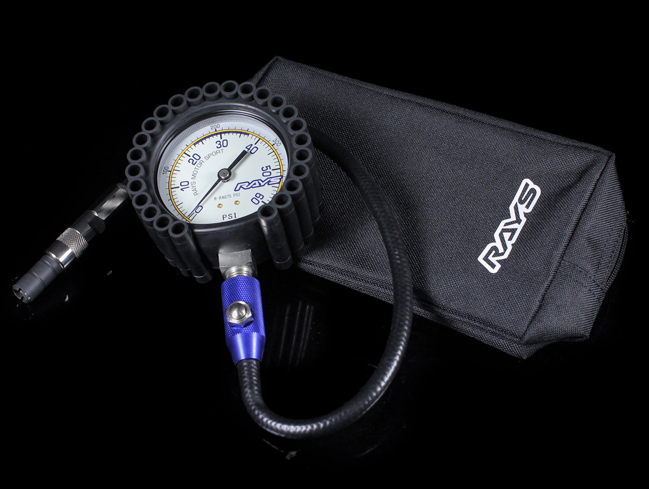 Rays Tire Pressure Air Gauge (75psi) w/ Carrying Case