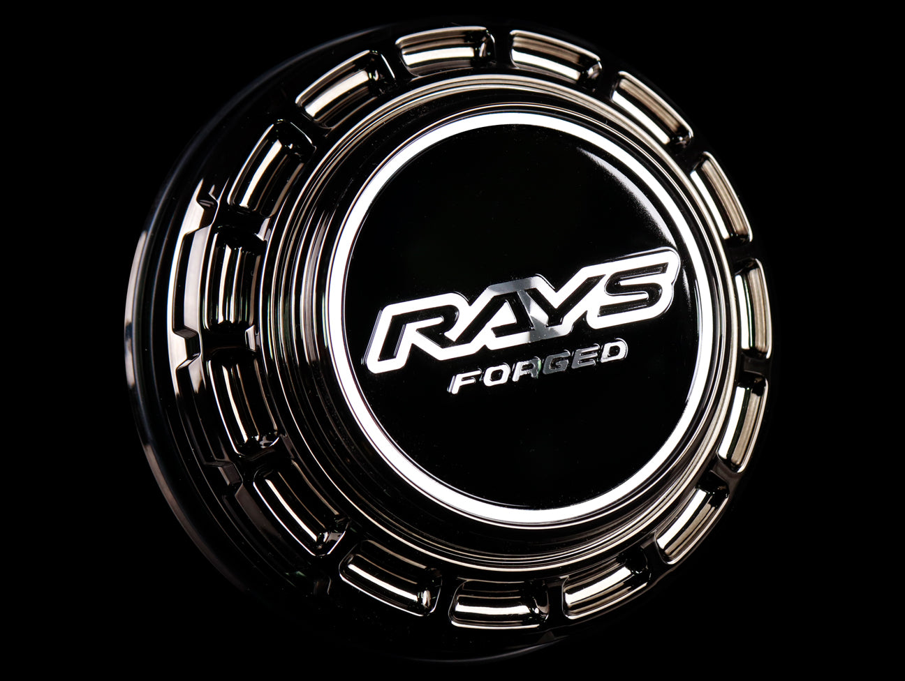 Rays Volk Racing 6H Large PCD Center Cap - Black Chrome