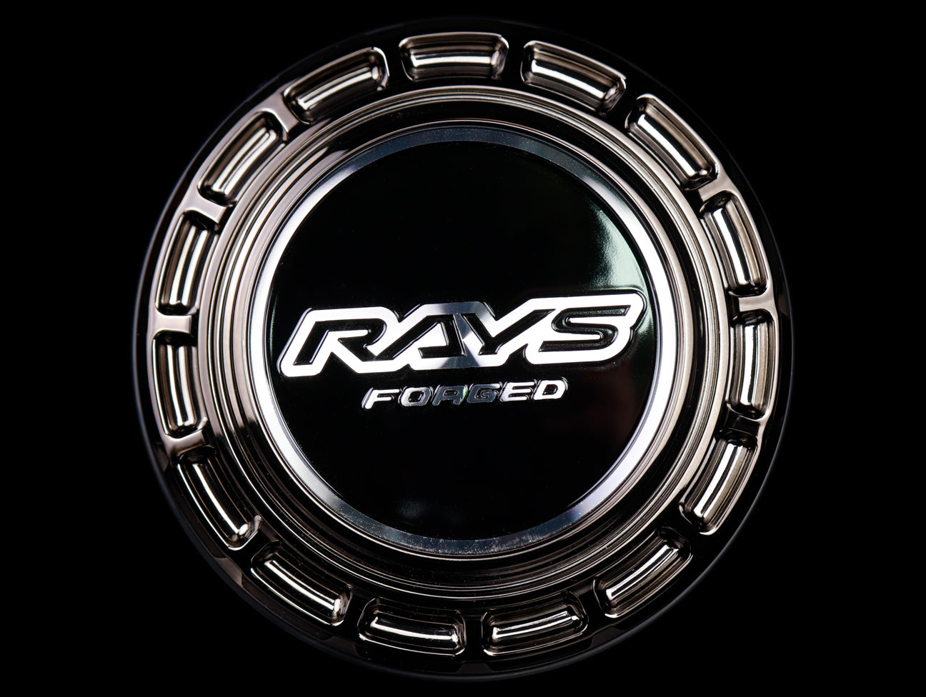 Rays Volk Racing 6H Large PCD Center Cap - Black Chrome