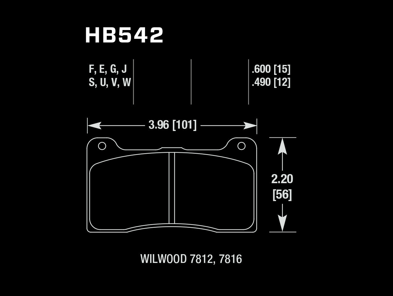 Hawk DTC-60 Front Race Brake Pads - HB542 - Wilwood DPHA Caliper (7812)