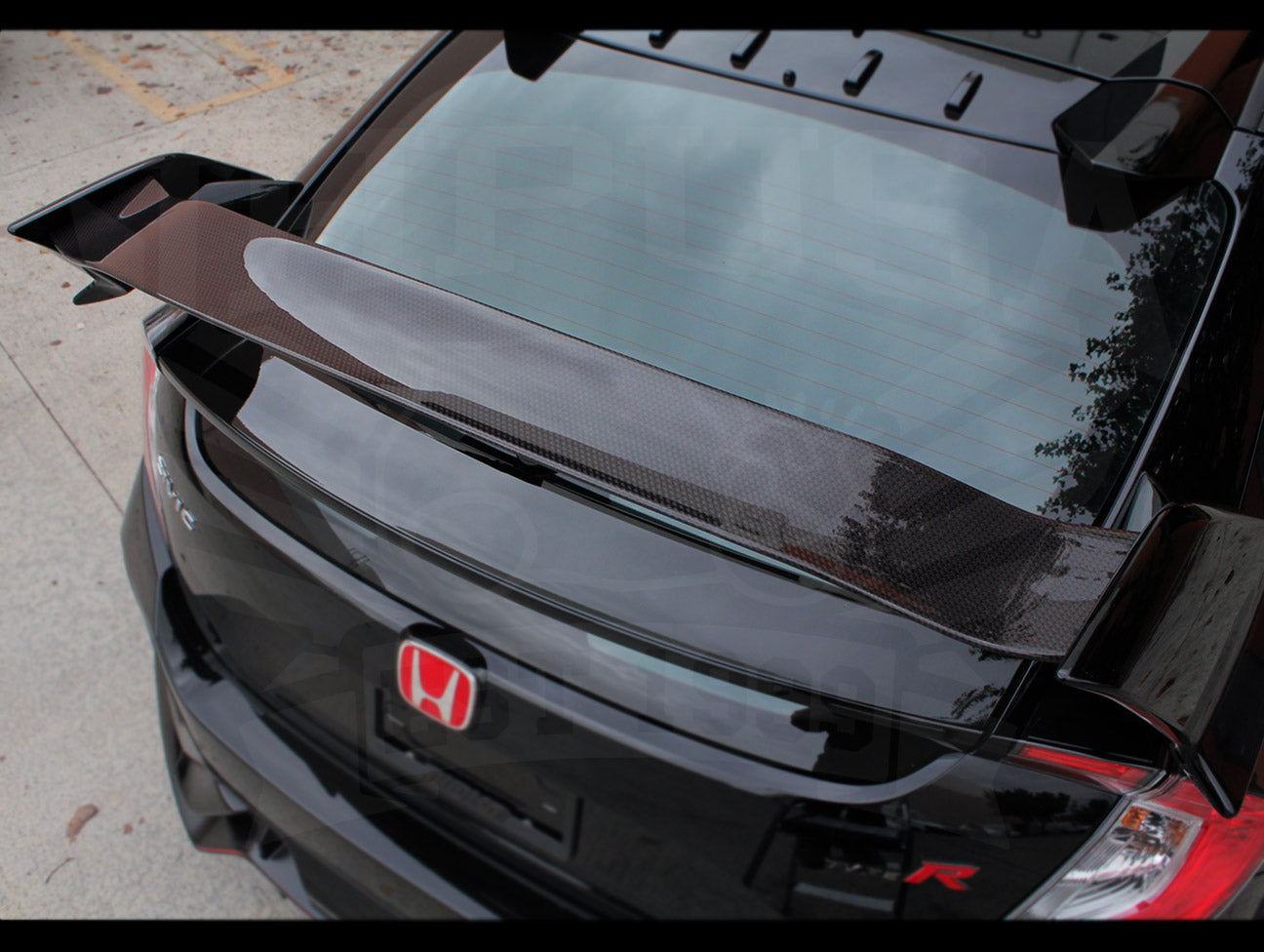 Honda Carbon Rear Tailgate Spoiler Kit - 2017+ Civic Type-R (FK8)