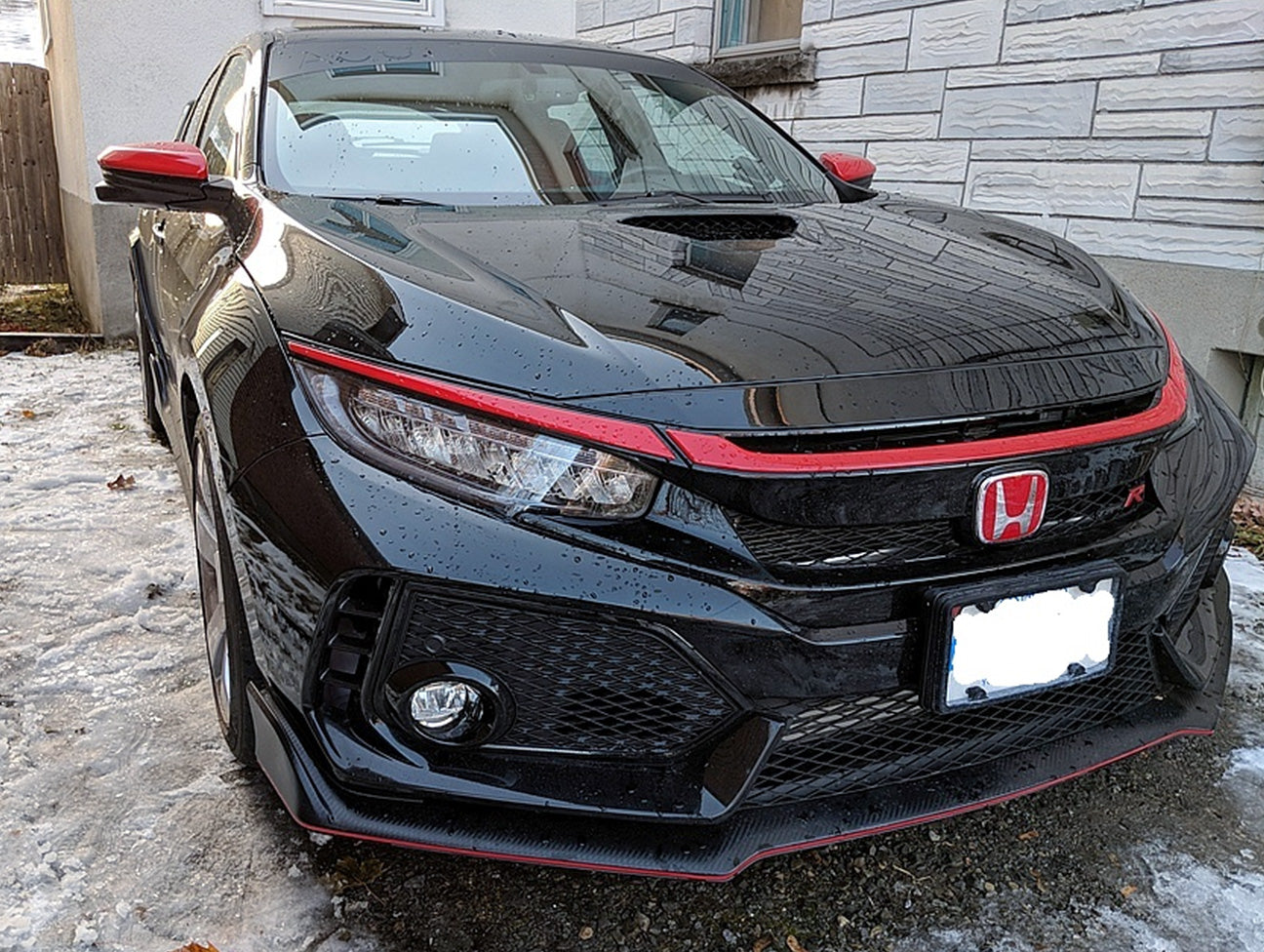 Honda Red Front Grille Garnish Set - 17-21 Civic Type-R (FK8)