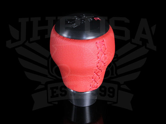Honda Red Leather Black Alumite Shift Knob (6-speed) - 2017+ Civic Type-R (FK8)