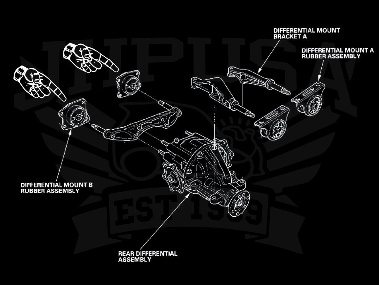 Hardrace Rear Differential Mounts - 00-09 S2000