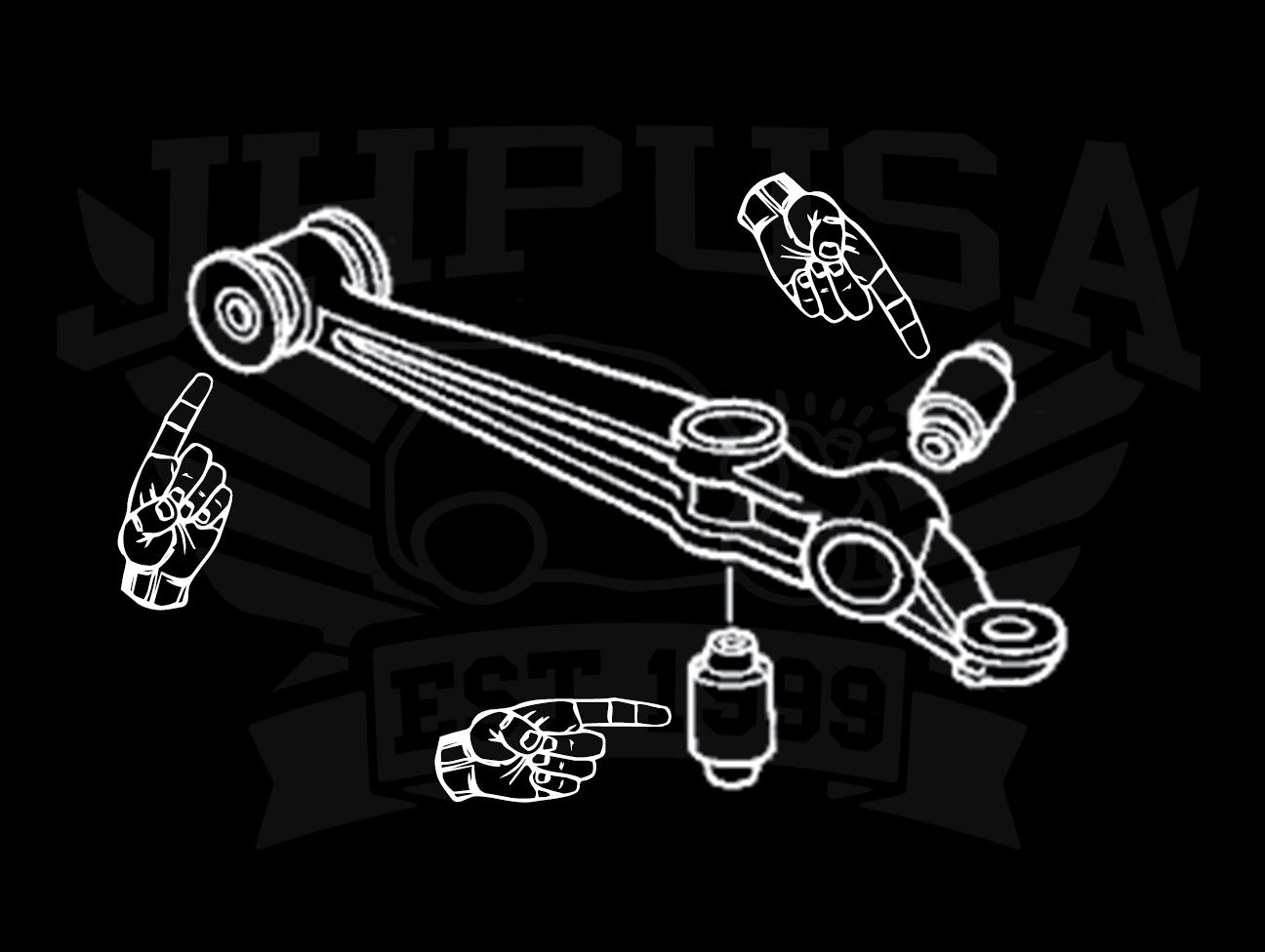 Hardrace Rear Lower Control Arm Bushings - 92-01 Prelude