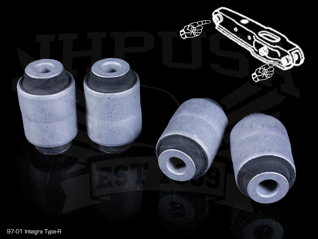 Hardrace Rear Lower Control Arm Bushings - 92-95 Civic / 94-01 Integra