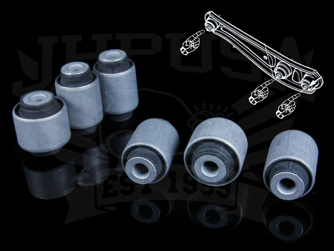 Hardrace Rear Lower Control Arm Bushings - 96-00 Civic