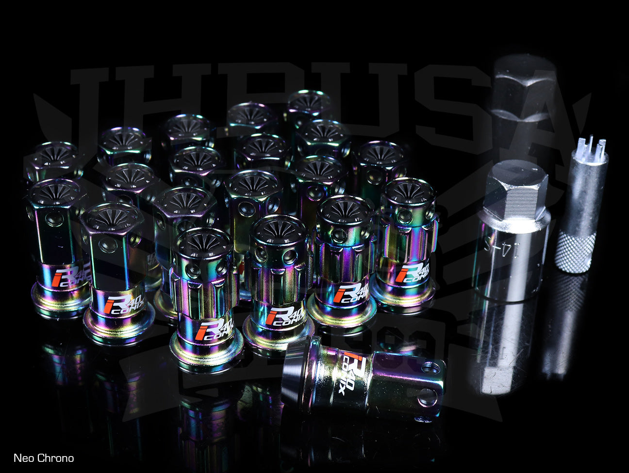 Project Kics R40 Iconix Extended Lug Nuts With Locks - Neo Chrono M12x1.50