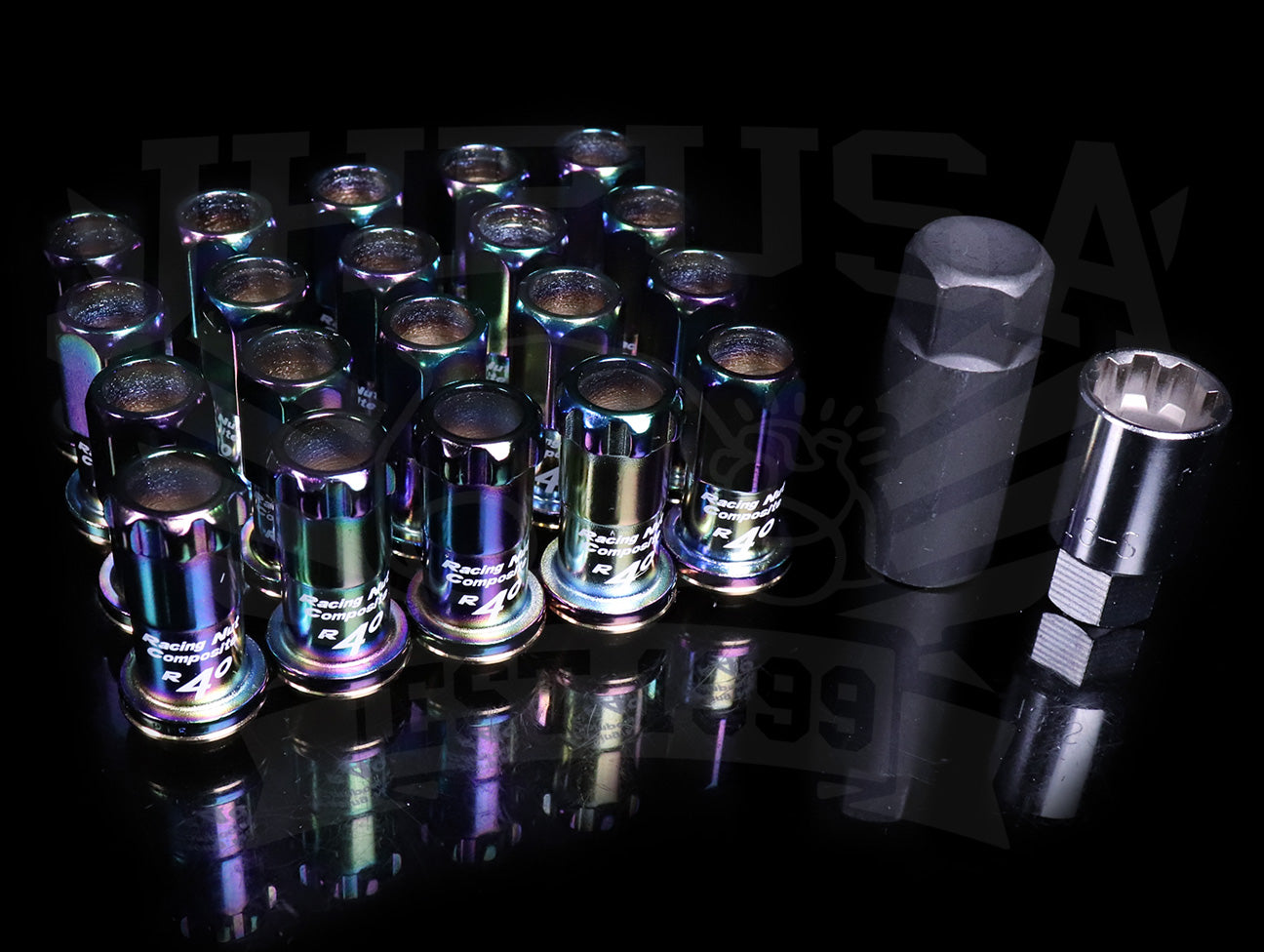 Project Kics R40 Extended Lug Nuts with Locks - Neo Chrono