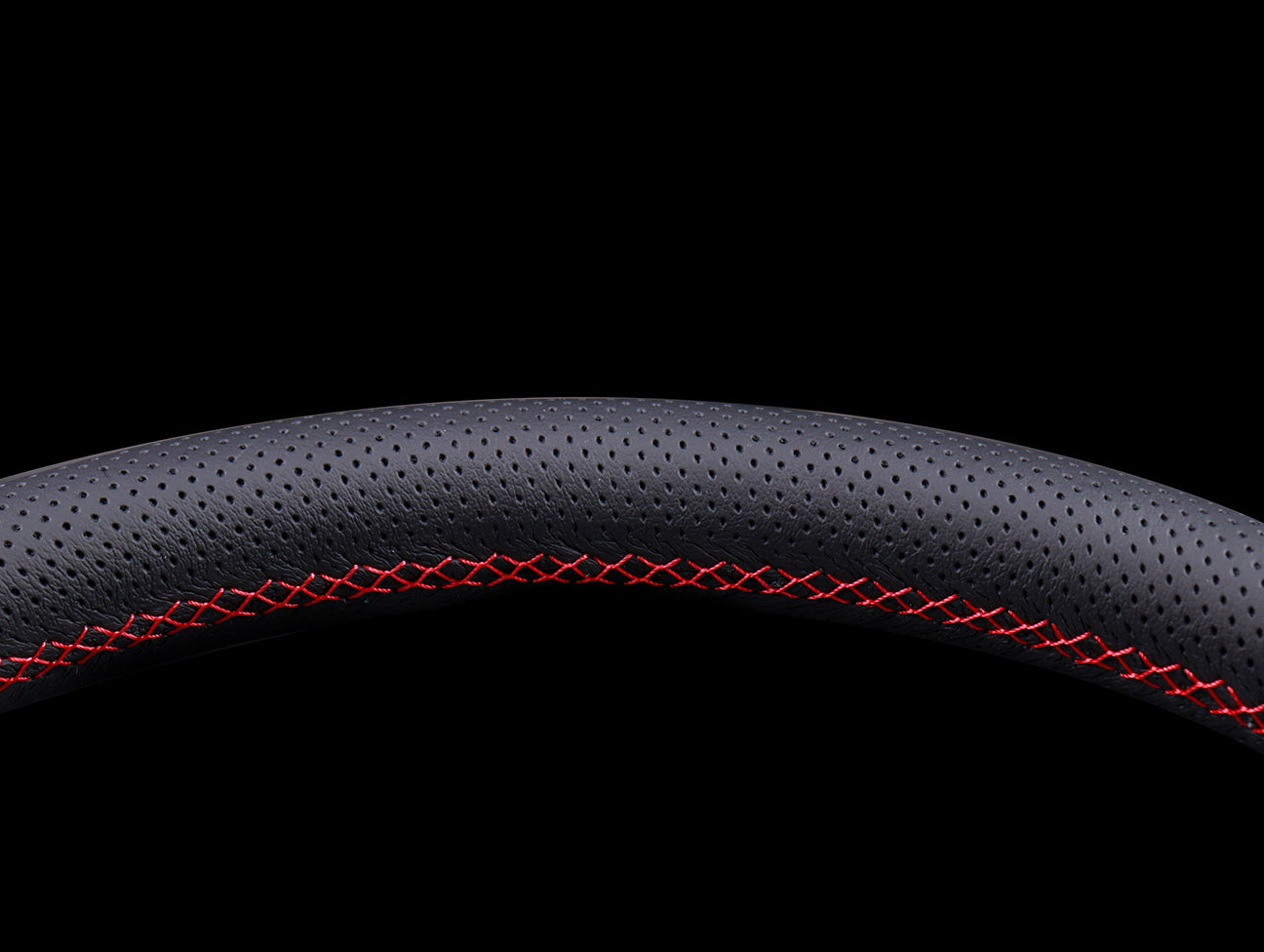 Nardi Gara 350mm Steering Wheel - Black Perforated Leather / Red Stitching