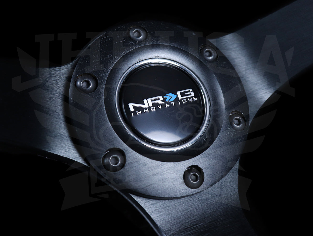 NRG Deep Dish Sport Steering Wheel - 350mm Black Suede / Silver Baseball Stitch