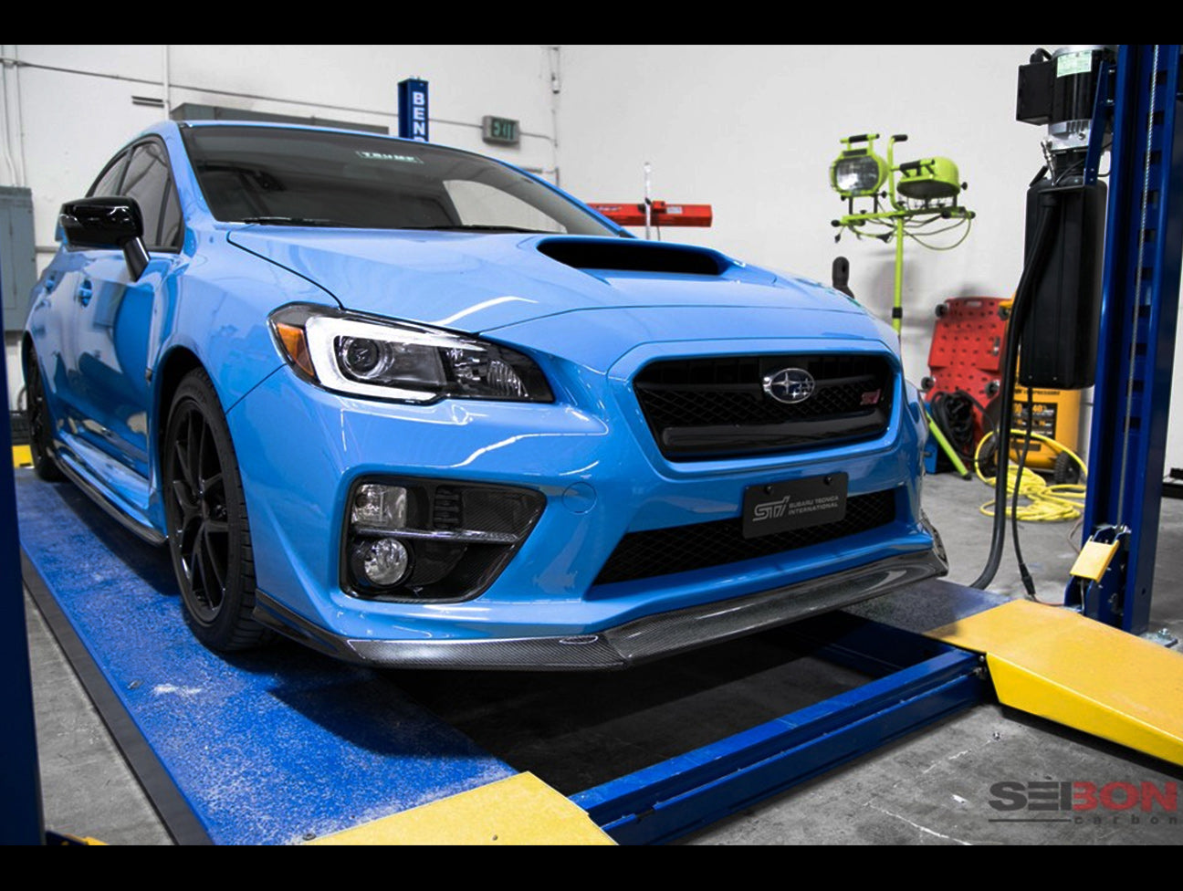 Seibon MB1 Style Carbon Fiber Front Lip - 15-17 Subaru WRX / STi