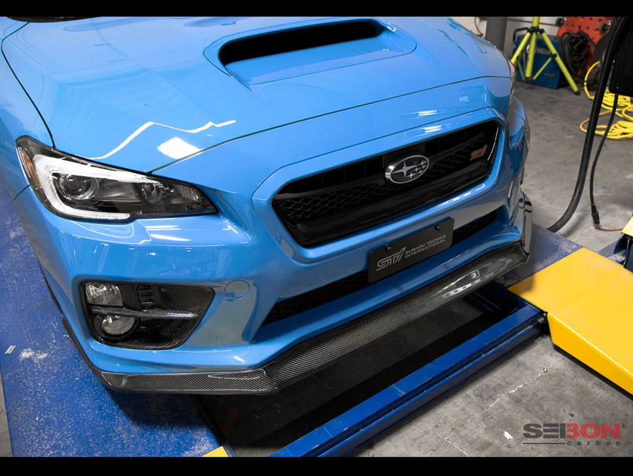 Seibon MB1 Style Carbon Fiber Front Lip - 15-17 Subaru WRX / STi