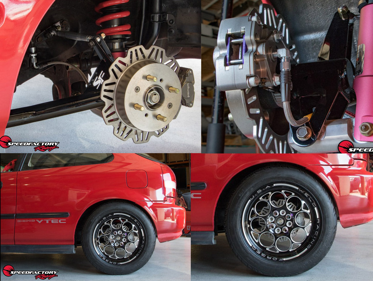 SpeedFactory Rear Trailing Arm Kit w/ Staging Brakes - 88-00 Civic / 90-01 Integra