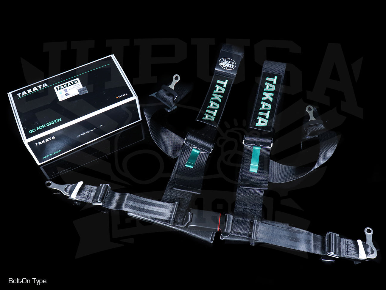 Takata Drift III 4-point Seat Belt Harnesses - Black / Bolt-On