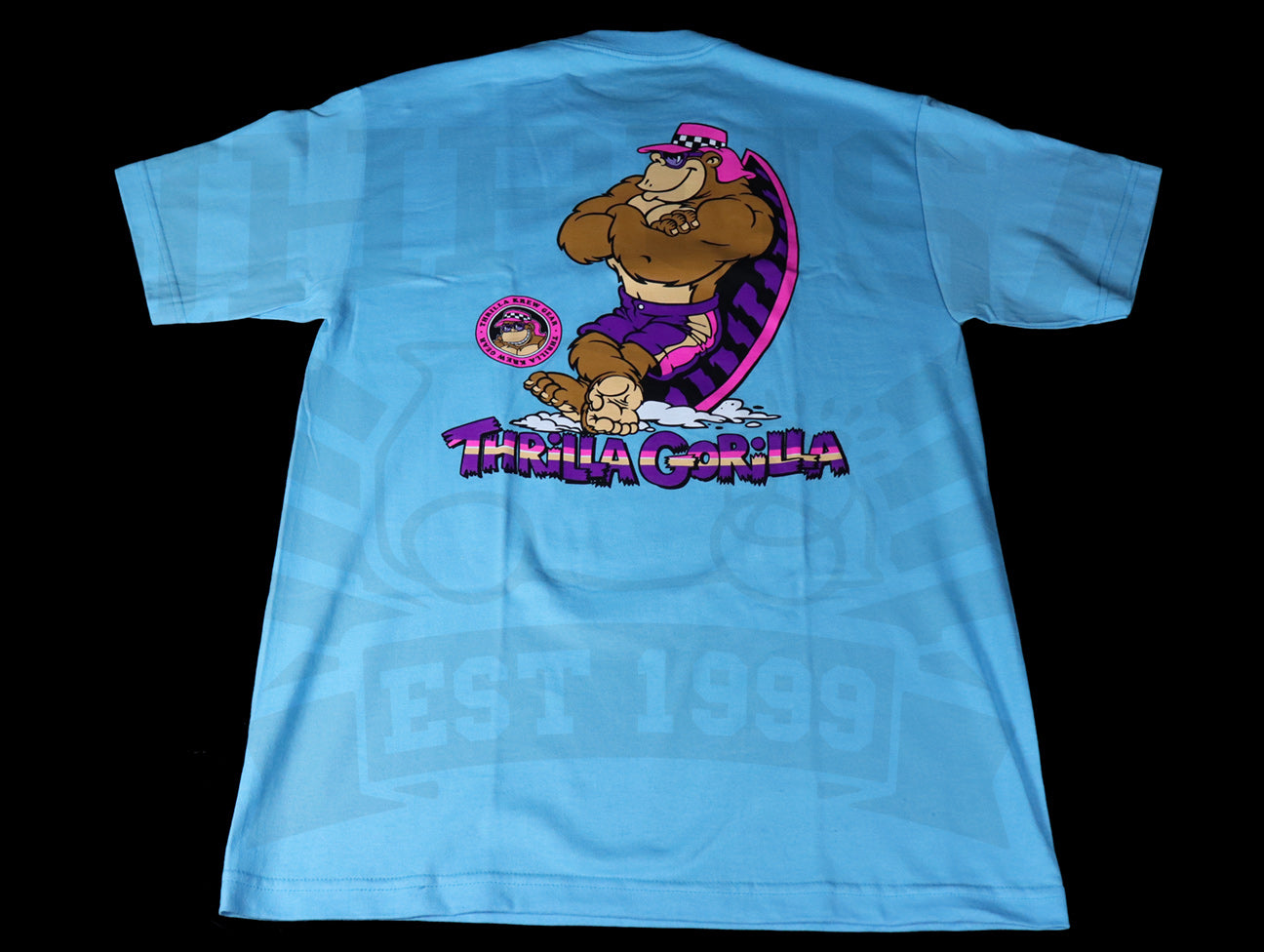 Thrilla Krew Classic Standing Thrilla Gorilla Tee - Pacific Blue