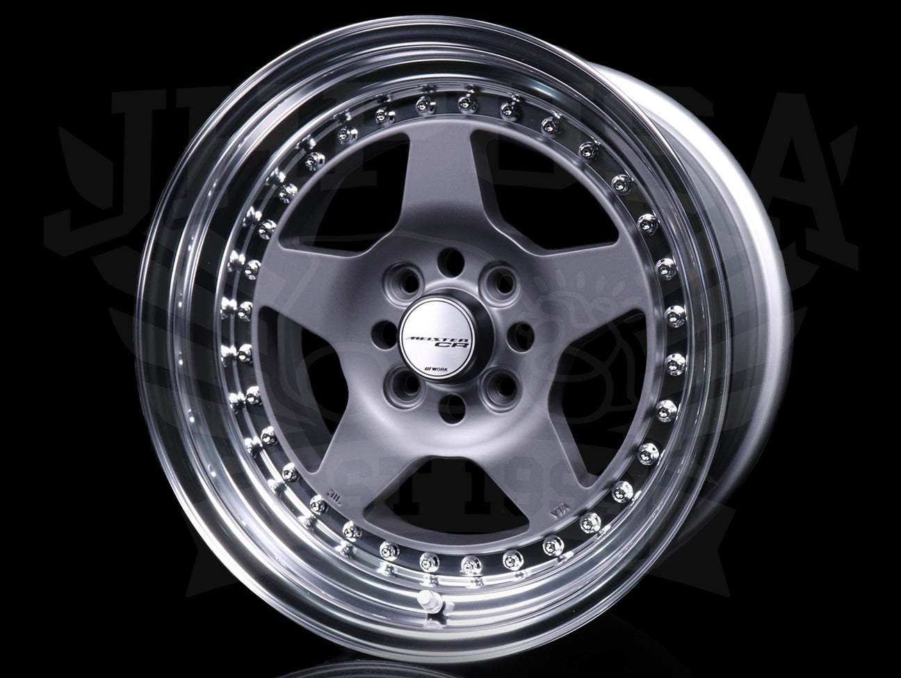 Work Meister CR 01 3-Piece Wheels - Gunmetal w/Polish Lip 15x8 / 4x100