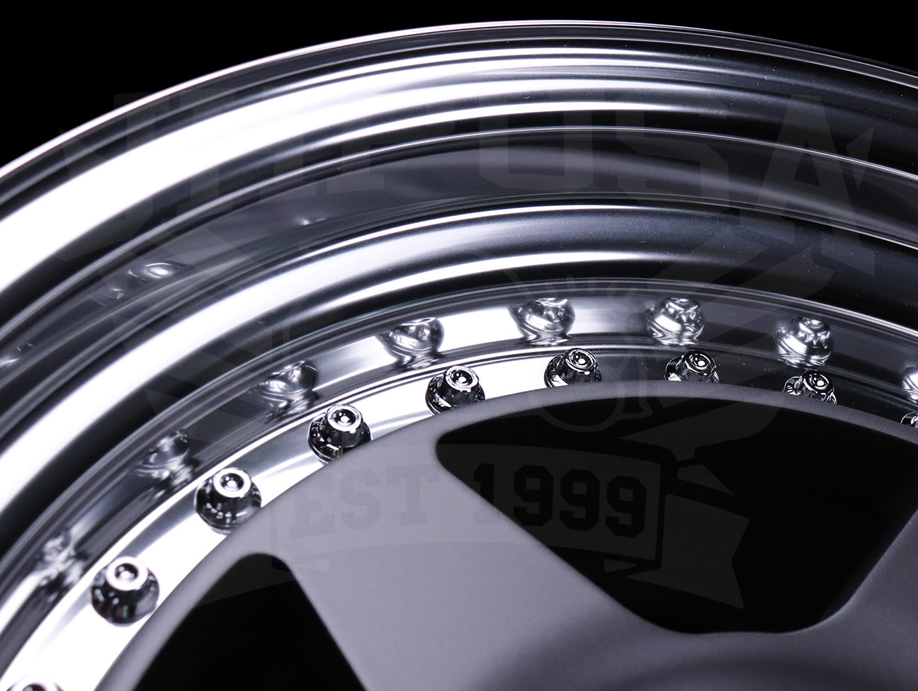 Work Meister CR 01 3-Piece Wheels - Gunmetal w/Polish Lip 15x8 / 4x100