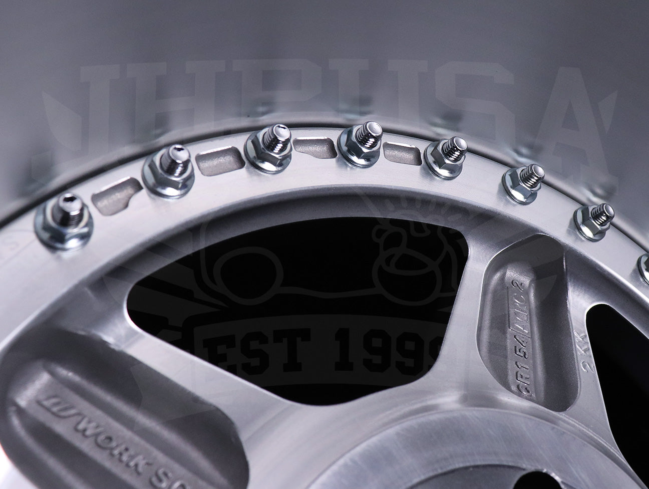Work Meister CR 01 3-Piece Wheels - Gunmetal w/Polish Lip 15x8 / 4x100