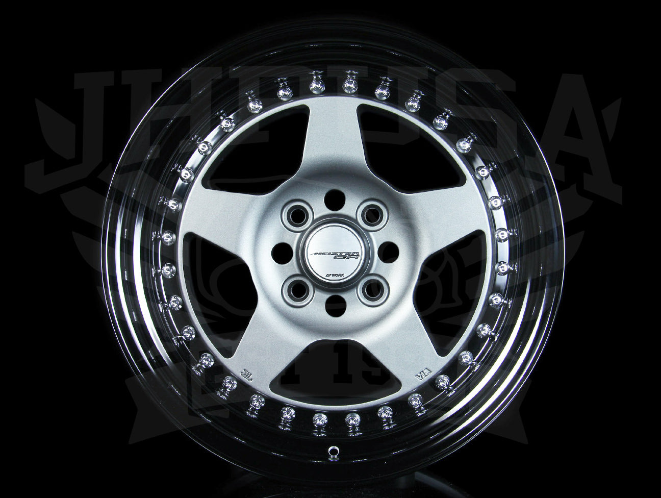 Work Meister CR 01 3-Piece Wheel - Gunmetal w/Black Lip 15x8 / 4x100