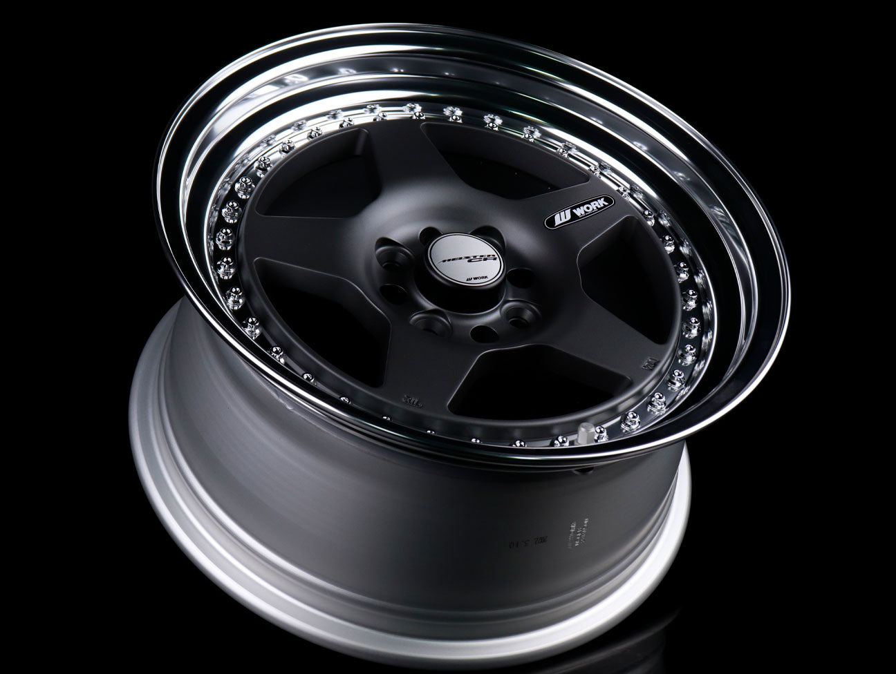 Work Meister CR 01 3-Piece Wheels - Matte Gunmetal w/ Polished Lip - 16" Wheels