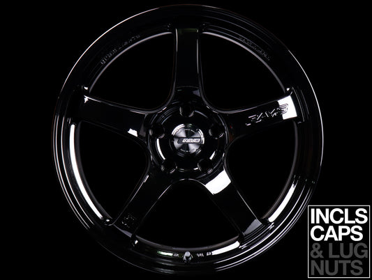 Rays Gram Lights 57CR Gloss Black Wheel Combo - 18x9.5 / 5x120 / +38