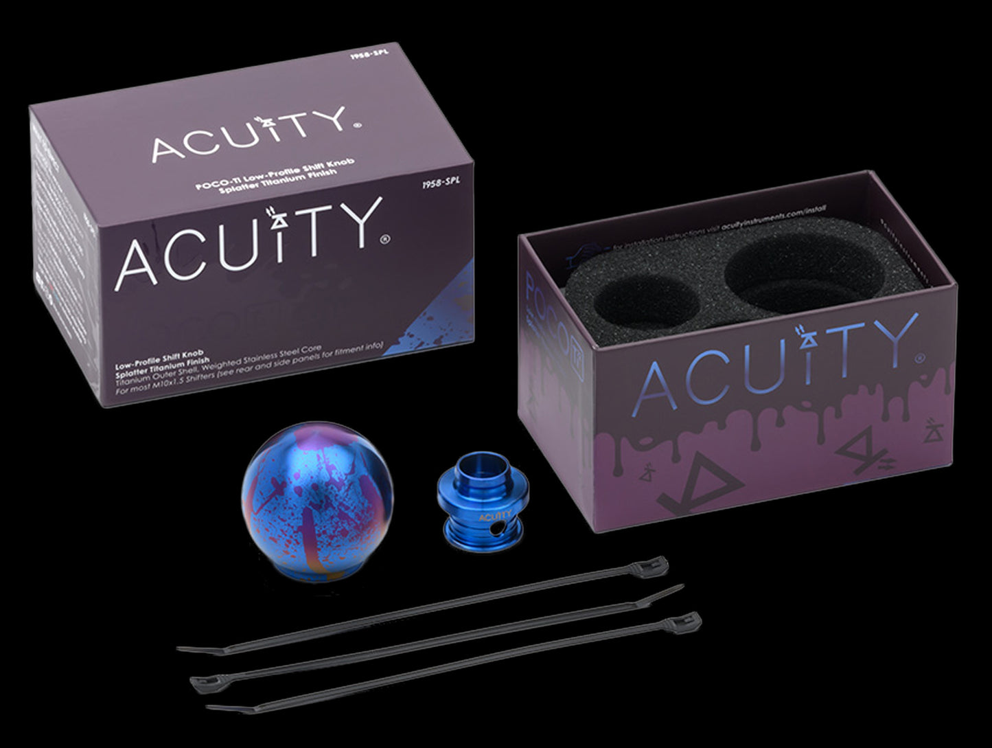 Acuity POCO Titanium Shift Knob - Splatter Titanium