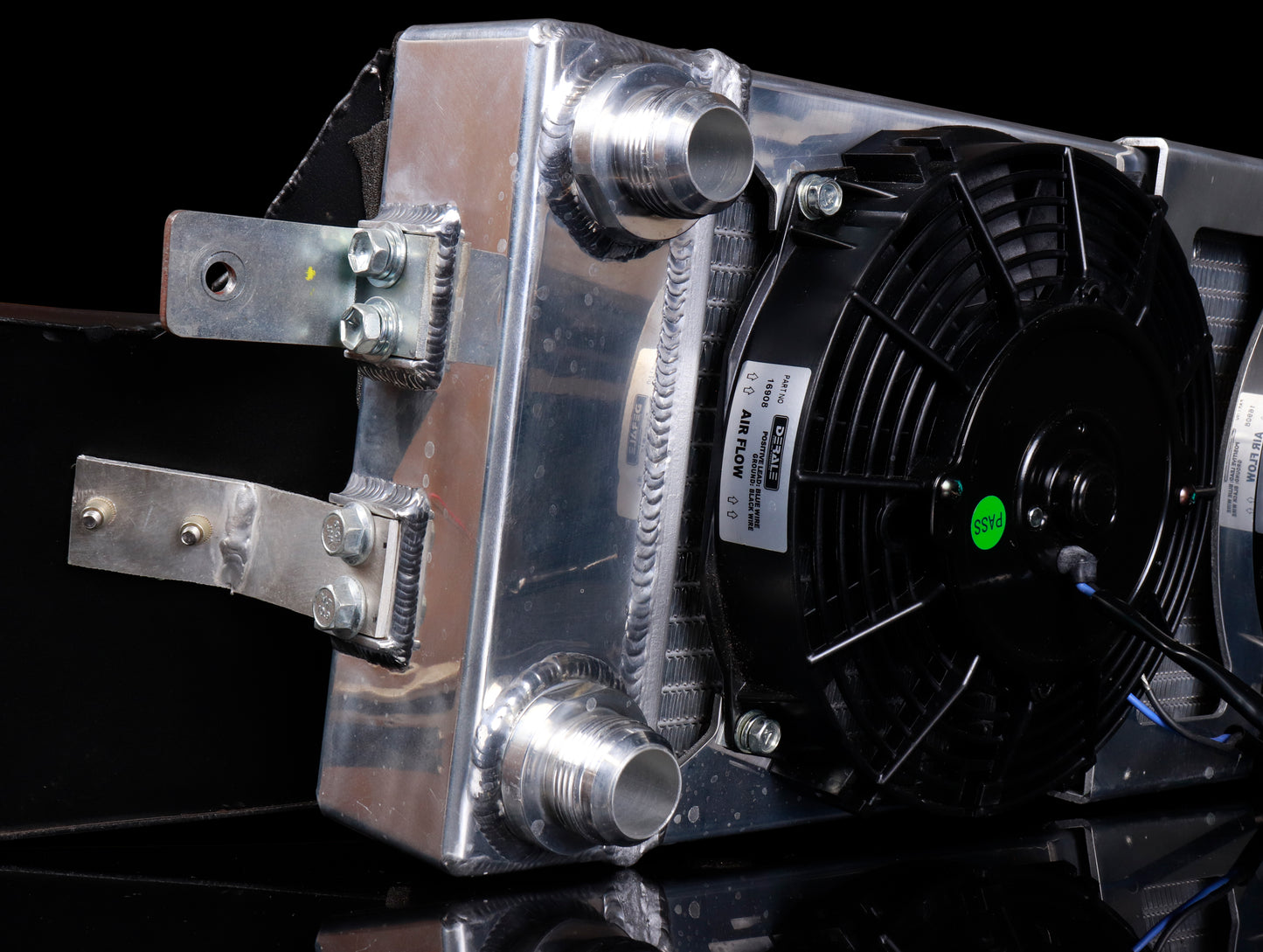 CSF Radiators Rywire Custom Tucked 24x9 Radiator - Polished w/ Custom Air Duct + Fans (Used)