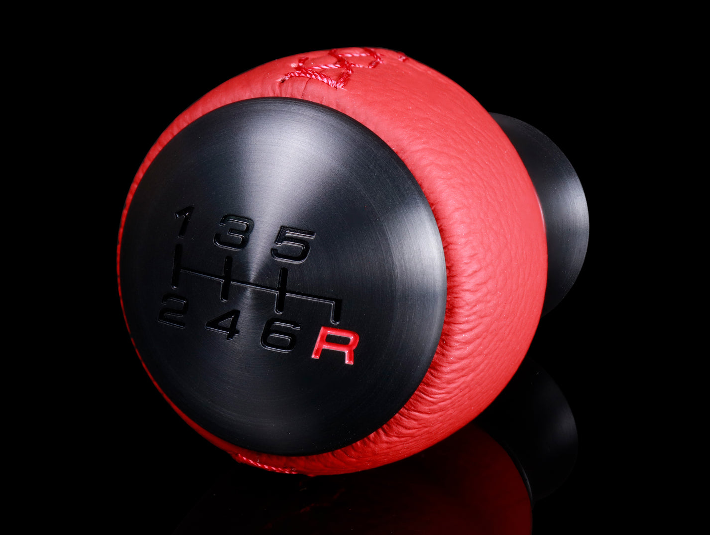 Honda Red Leather Black Alumite Shift Knob (6-speed) - 2023+ Civic Type ...