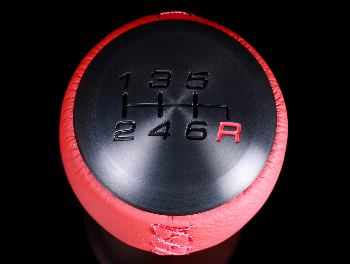 Type R Shifter Knob Honda Red Leather Black Alumite Shift Knob (6-speed) - 2023+ Civic Type ...